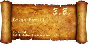 Bokse Berill névjegykártya